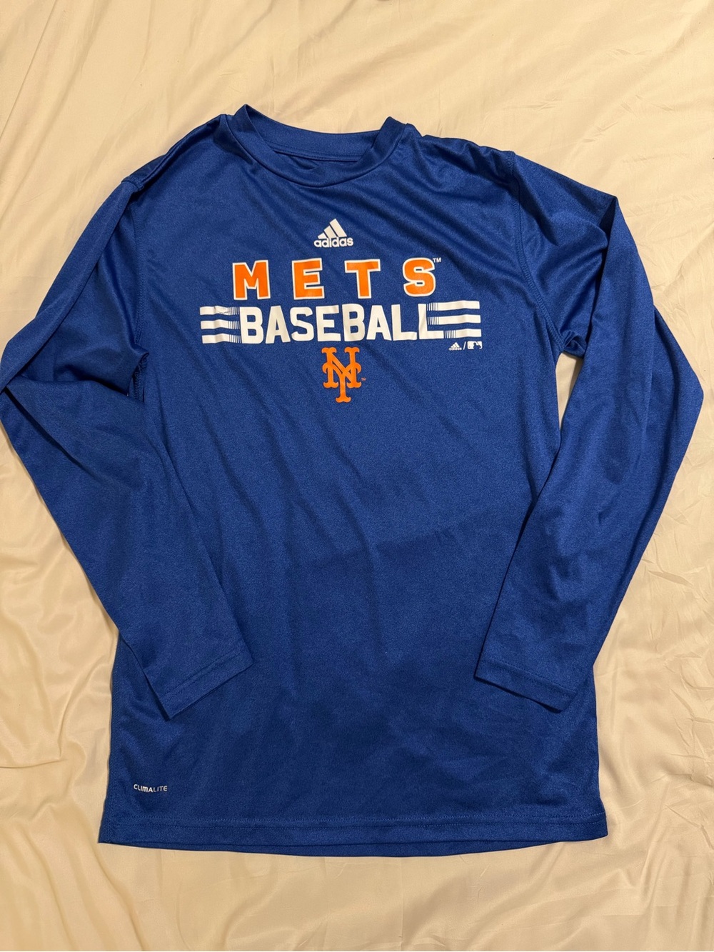 adidas Blue New York Mets Long-Sleeve Baseball Tee